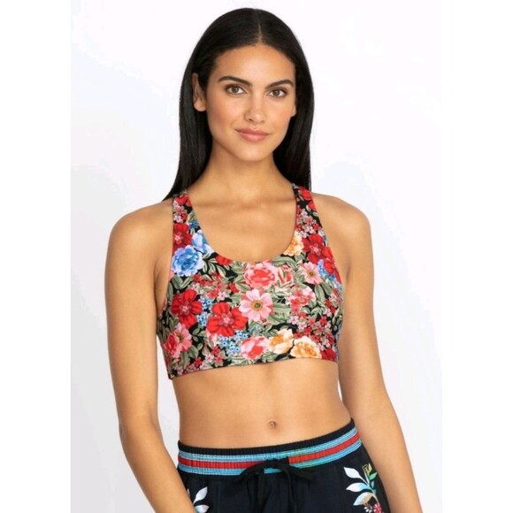 JOHNNY WAS Bee Active Reversible Sports Bra Womens 2X? Floral - Picture 1 of 8